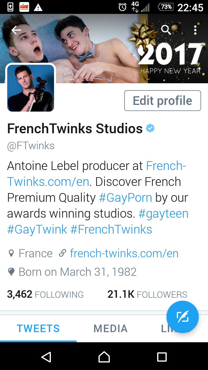 Wow our account is now verified by Twitter ! Maybe the first Gay Porn studio to get the badge ;) https://t