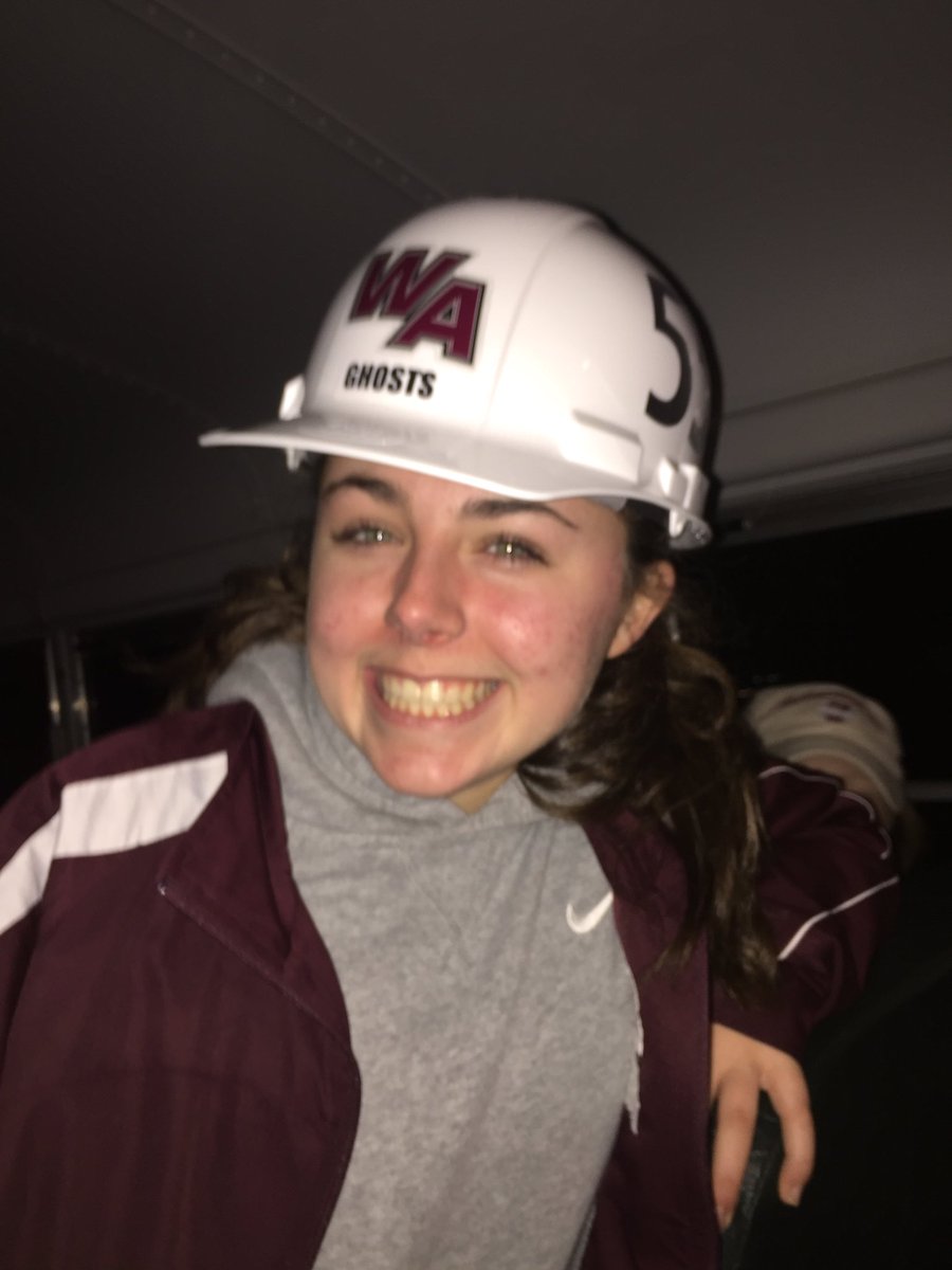 Another W 4-0 against Cambridge today! Mully Hard Hat given to freshman goalie Allie Dean #shutouts #55