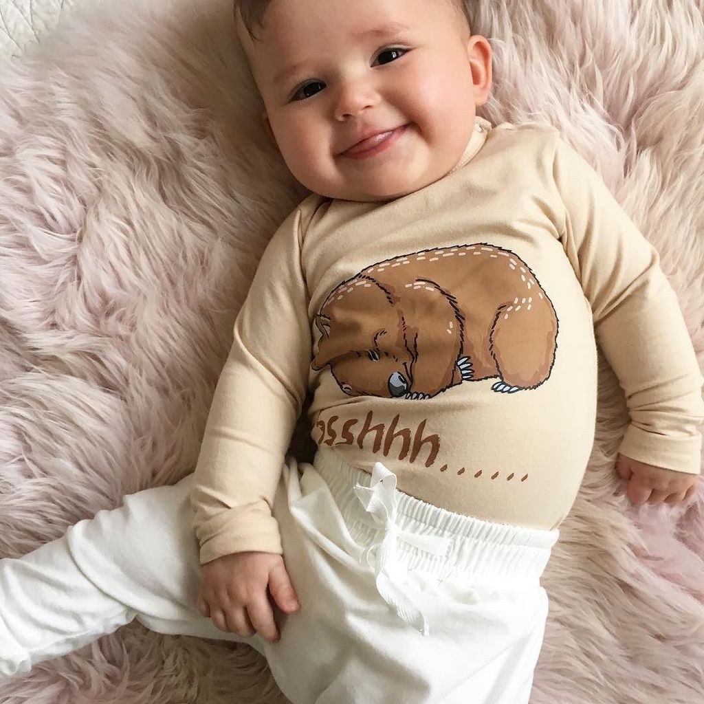 QuibAndCo's tweet photo. Check out the gorgeous Ava in head to toe Quib! She is in our wombat onesie and creamy harems. Both fantastic trans… https://t.co/Mmbk6fIR3C