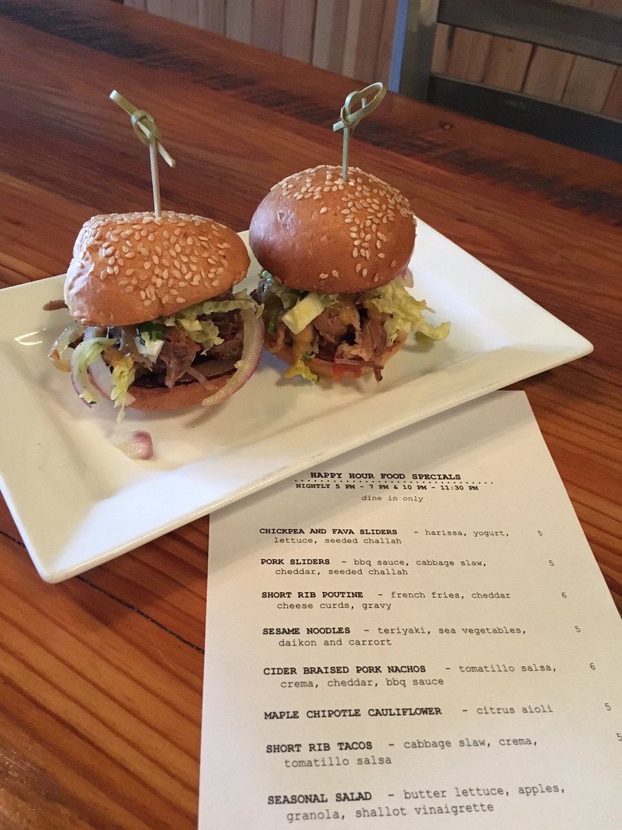 Happy hour food Tues-Sun 5-7 and 10-11:30!