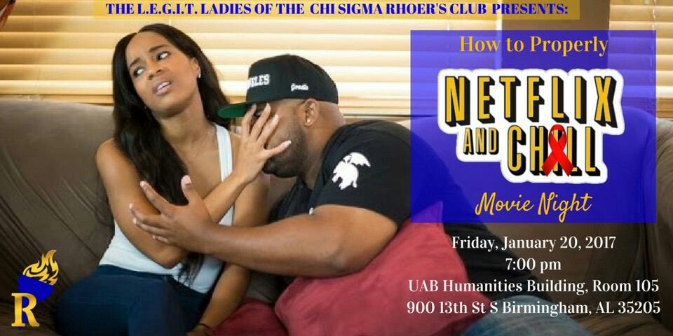 BhamRhoersClub's tweet photo. Come Netflix and Chill with the Bham Rhoers on 1.20.17. Bring a friend or 2. This is something that you will not want to miss out on 😈‼️‼💯💛💙 https://t.co/9Tb33zxQyp