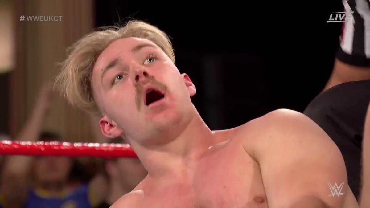 WWEUK's tweet photo. AND THAT'S IT! The #TylerDriver lands as @Tyler_Bate is victorious in the first round of the @WWEUKCT! #WWEUKCT https://t.co/zhmhItjyVw
