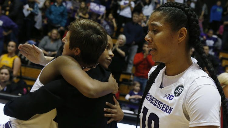 ChicagoSports's tweet photo. Photos from Northwestern's 80-67 win over Indiana, the Wildcats' first game since the death of player Jordan Hankins https://t.co/InfFiQ5HXn https://t.co/O6bj8HRkwQ