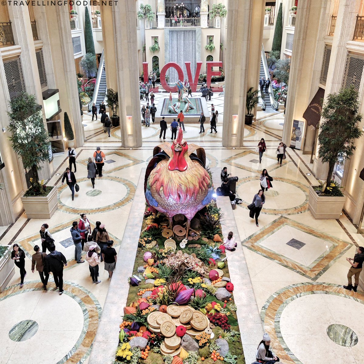 Year of the Rooster Display at Palazzo in Las Vegas, Nevada