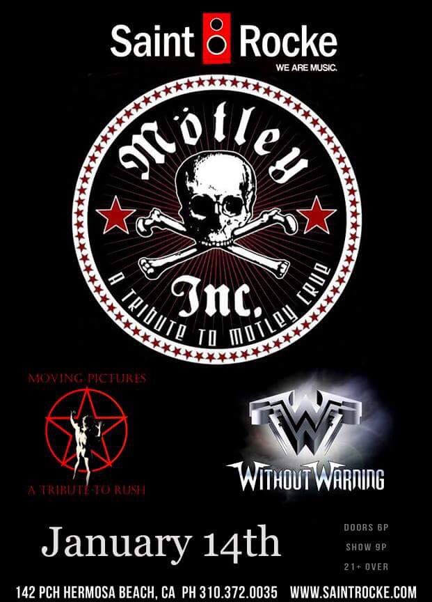 SaintRocke's tweet photo. It's #MotleyInc 2nite filling in for #TheAtomicPunks. $10 by saying #Mr80s at the door! Let's rage! #motleycrue #mr80s #Saturdaynightlive https://t.co/Do9UMfEuIx
