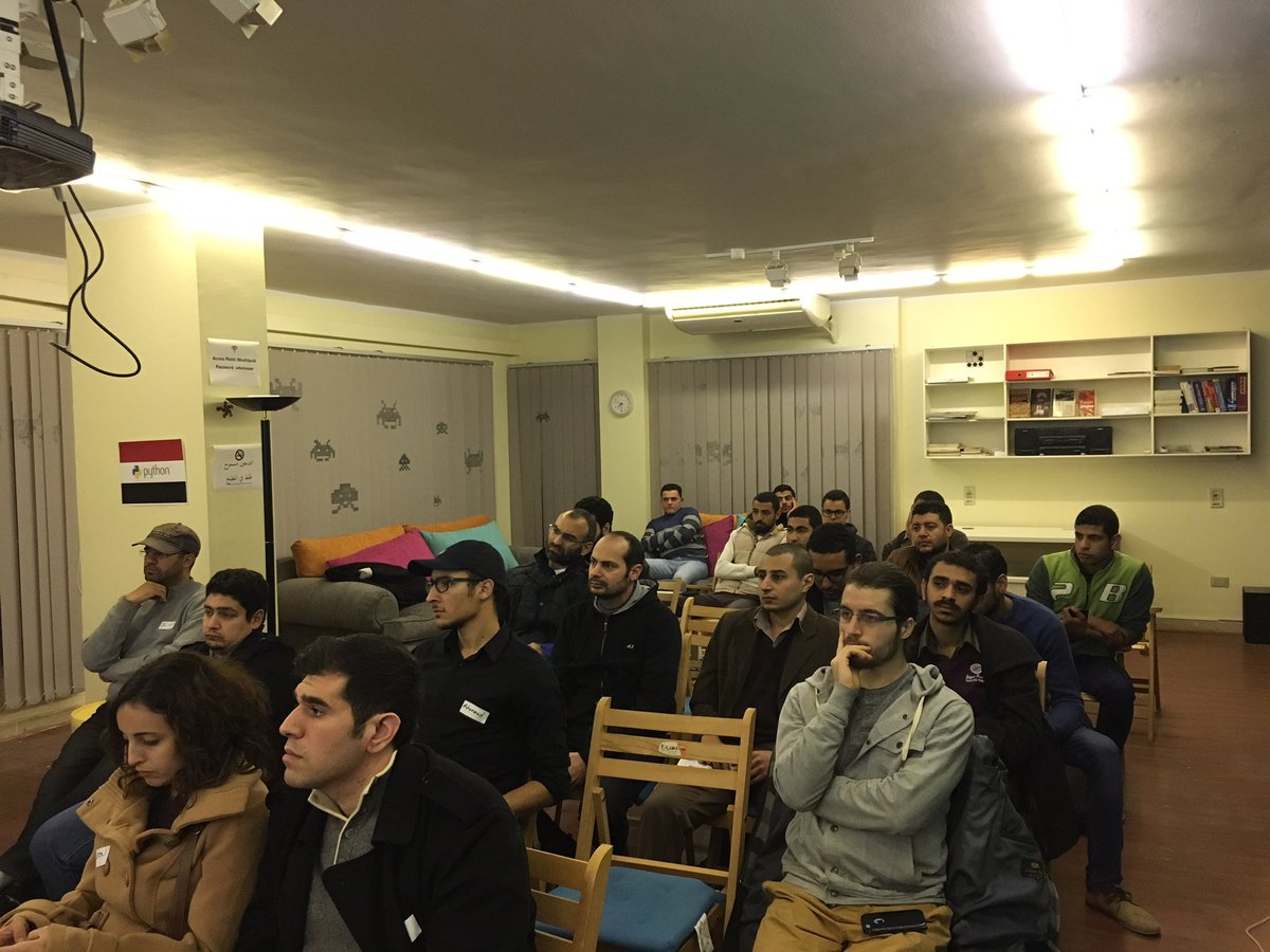 PythonEgypt's tweet photo. Thanks to our guest speaker, Mohamed Hosseny, for a great session on #IoT and #Python https://t.co/ryLcTNVkB0