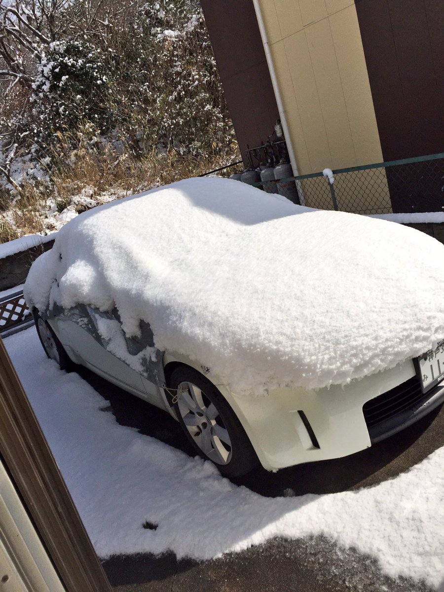 FJ_2200's tweet photo. きのー神戸で白FJと結構並んで走ってた😆家帰ってきたら結構雪降ってた❄️赤の幌のZが真っ白Zなってたり私のFJのナンバ���消えてたり(笑)朝起きたら雪もっとすごかった⛄️💓お仕事お休みの日でよかった😌 https://t.co/nsqsmWoIQM