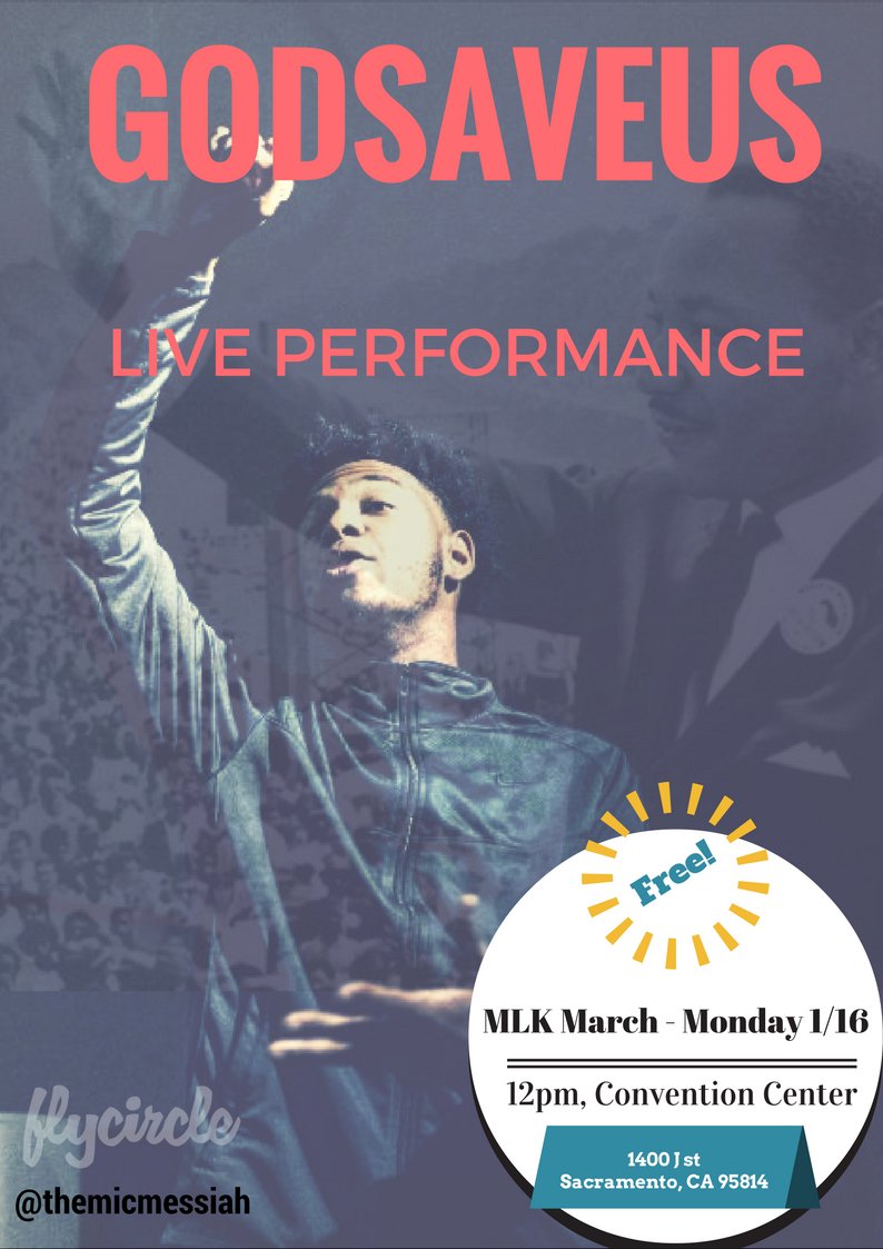themicmessiah's tweet image. !GOD SAVE US! Live Performance! MLK Day 12pm @ the Convention Center! ***Free*** #flycircle