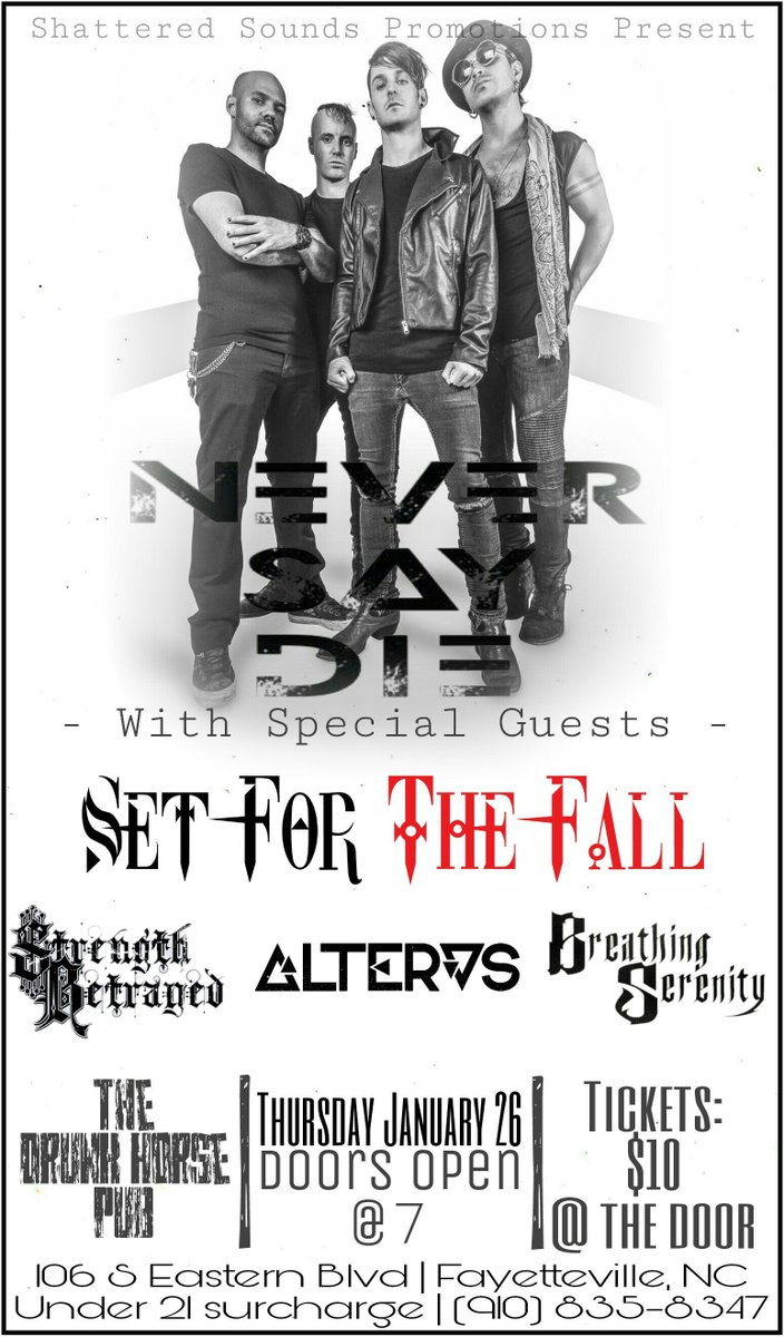 movementprodllc's tweet photo. https://t.co/af2QMOLpZS
#shatteredsoundspromo
#NeverSayDie #SetForTheFall #StrengthBetrayed #Alteras #BreathingSerenity #DrunkHorsePub https://t.co/dkaGrivGFd