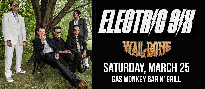 WailBoneTX's tweet photo. Looking forward to this one coming up in March! #wailbone #electric6 @electric6 https://t.co/Q9xxrF8OPk