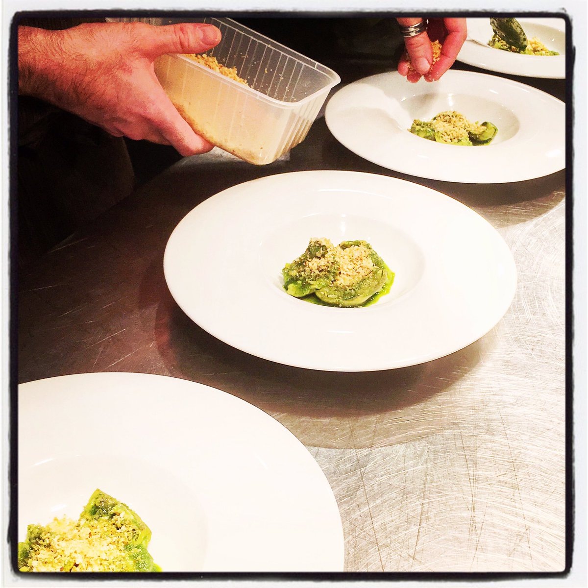 chefmarkmc's tweet photo. @StHugoWines @SaskiasFarmProd @techoglot our artichoke dish with St Hugo Barossa GSM as part of our 4 course menu is a firm favourite https://t.co/jLTrZhARvB