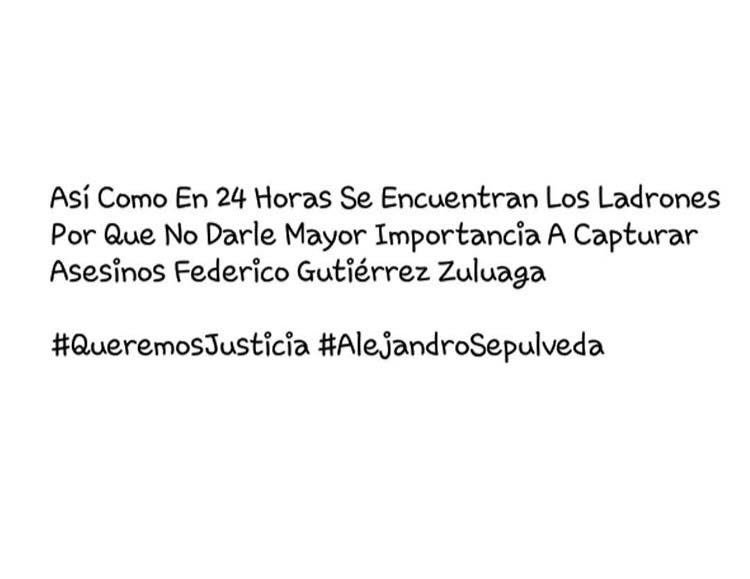 CaritoR21's tweet photo. @FicoGutierrez 

#QueremosJusticia #AlejandroSepulveda https://t.co/XFcMyvtjdl