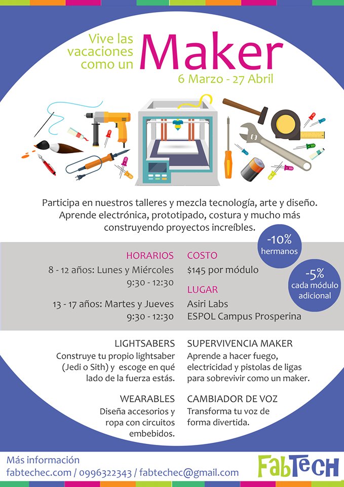 ugaclub's tweet photo. ¡Curso vacacional en el que puedes mezclar electrónica, música, supervivencia y construcción! 
Del 6 de marzo al 28 de abril. #Maker https://t.co/Vkvk3zqpMV