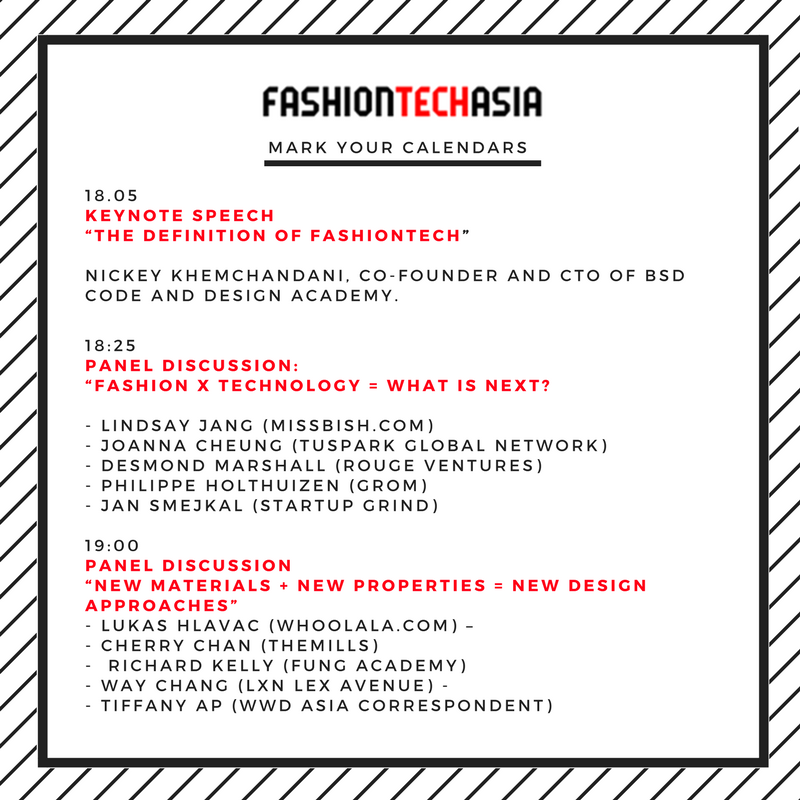 FashionTechAsia's tweet photo. Agenda of #FTA2017 panel discussion! Come along and join us for some insightful discussions tomorrow at @pmqhkdesign https://t.co/5ft4Xx8Opc