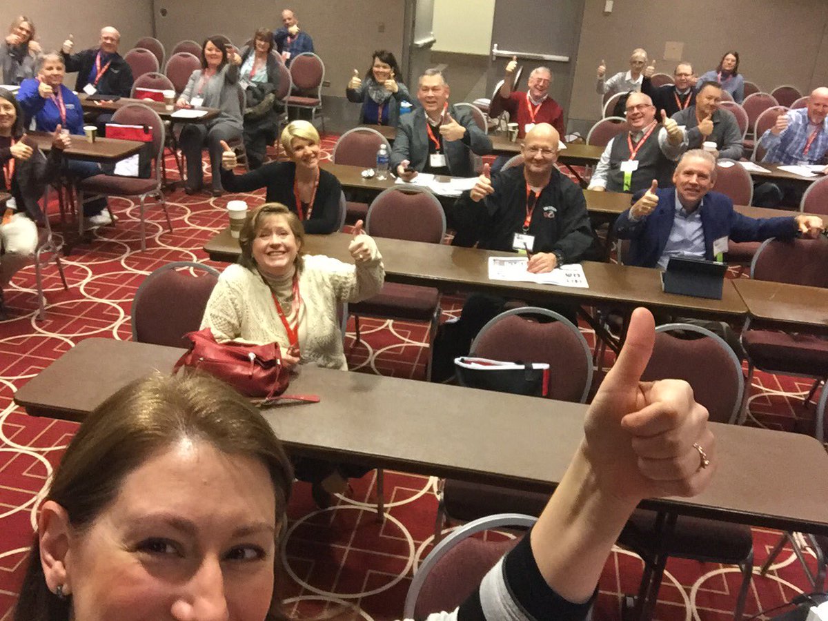 BetsyTSAnderson's tweet photo. Breakout session on #SocialMediaAdvocacy at #MSBA2017 isn't complete w/o a group selfie! These board members are ready to fight for schools. https://t.co/1W186Kajua