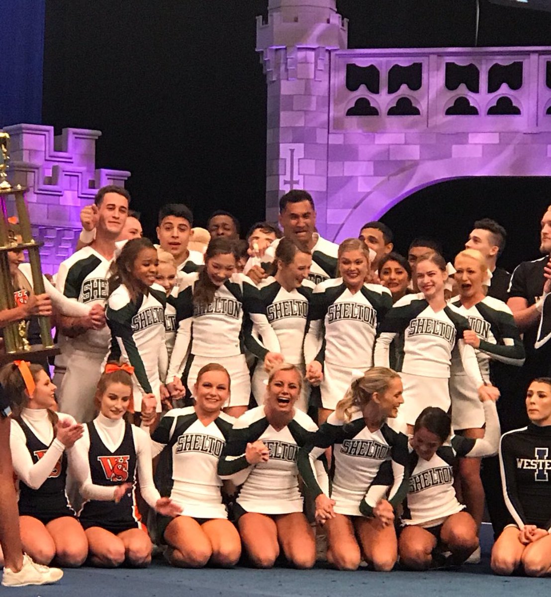 HooverCheer's tweet image. Our former cheerleaders are doing AMAZING at College Nationals! Congrats @carleehopping and @KnightErica! @SSCC_Cheer @wallacestate