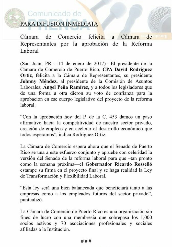 MarilynC72's tweet photo. Se aprueba en la Cámara el #PC453 Ley de Transformación y Flexibilidad Laboral.
#UnEquipo
#NuevoGobierno
@ricardorossello https://t.co/BfKs6lxa6N