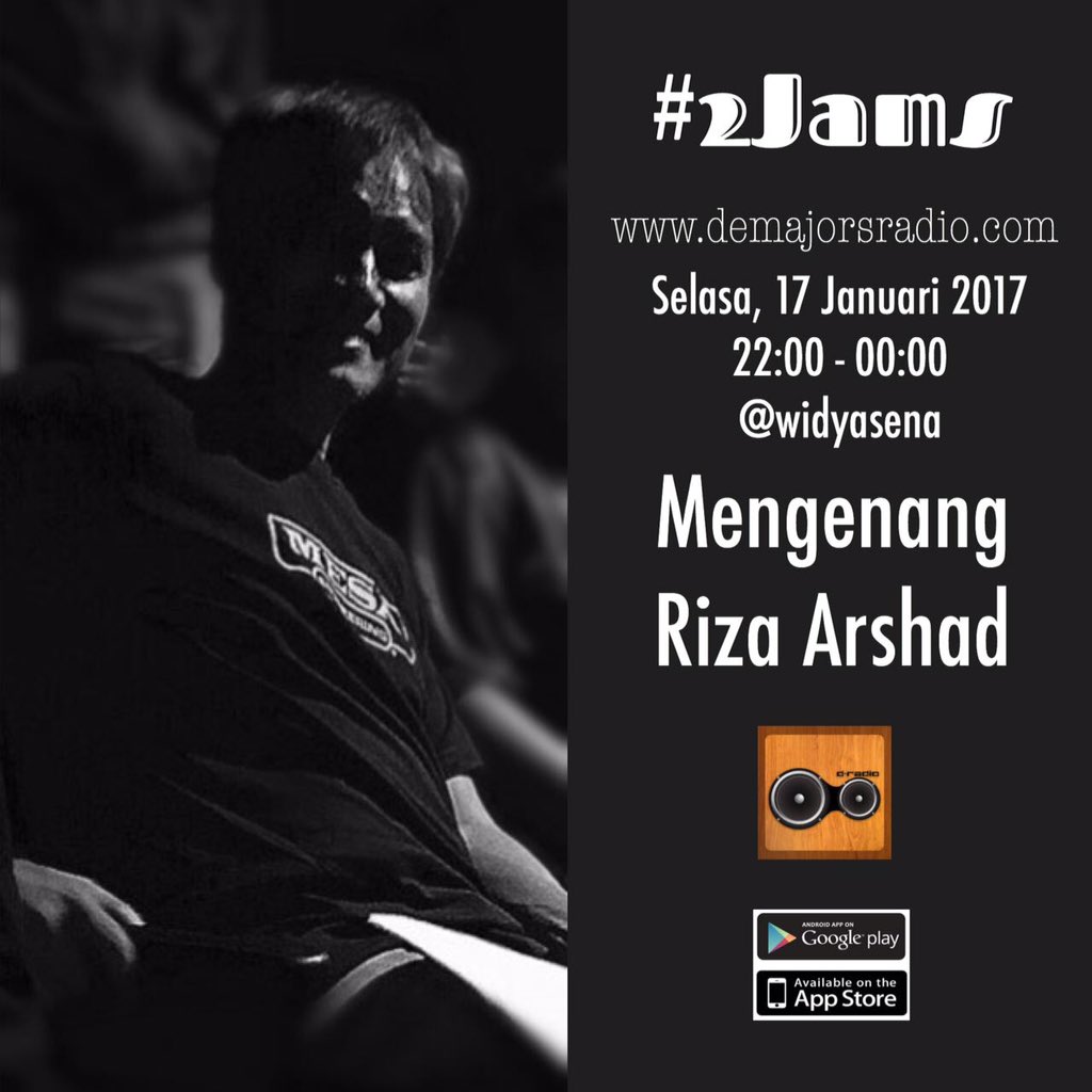 Dengarkan program #2Jams spesial dedikasi untuk Alm. <a href="/rizaarshad/">里扎 Arshad</a> pd 17 Januari pukul 22.00 WIB. #MengenangRizaArshad
