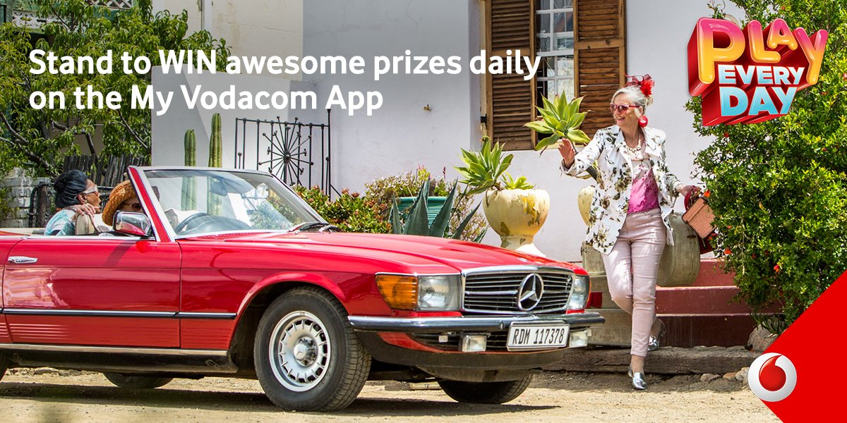 Vodacom's tweet photo. Start the year in style! Download the #MyVodacomApp and use your TWO FREE #VCPlayEveryDay spins to WIN big with us! https://t.co/R8xHa7srsT https://t.co/Tf2yL1TiS6