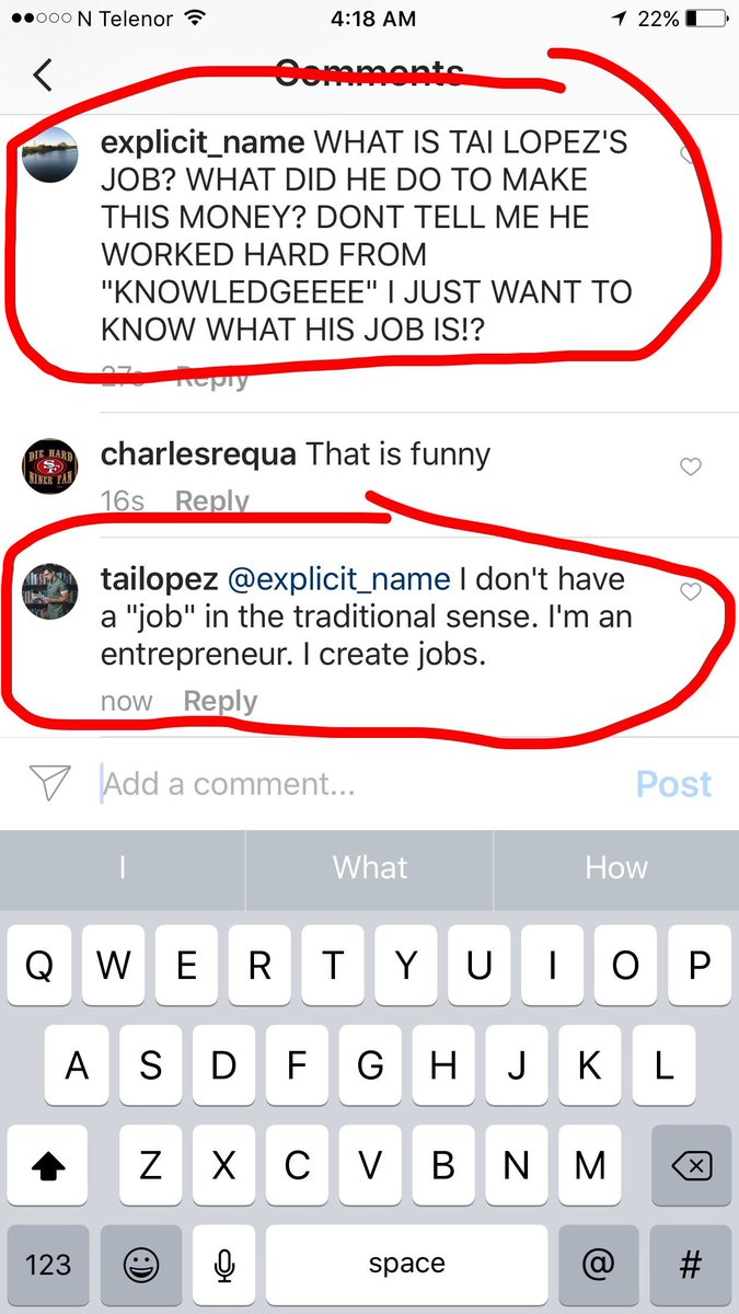 tailopez's tweet photo. I don't have a "job." I'm an entrepreneur. I create jobs. https://t.co/VpOOqhUG3F