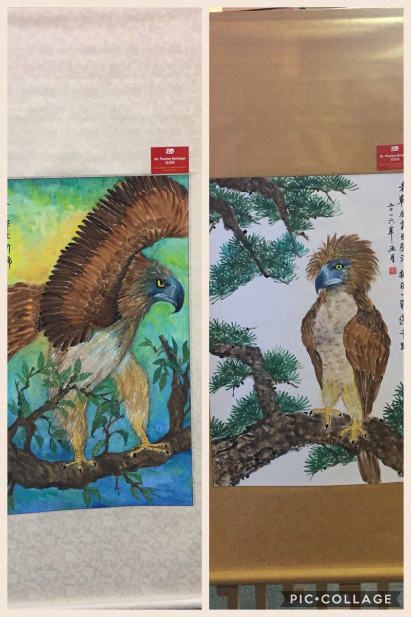 kidseyes88's tweet photo. Ph eagle gracing Chinese Artworks of #foreverstudent at the #chanlim family of artists and students exhibit at SM North Edsa https://t.co/HPOLRcYuwI