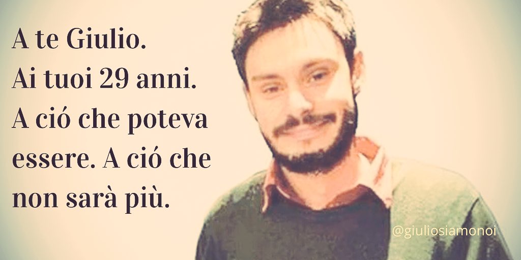 Buon compleanno Giulio. #Giulio29 #veritapergiulioregeni