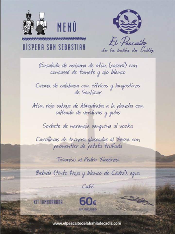 pescaitodonosti's tweet photo. Nuestro menú Víspera San Sebastiàn, te gusta? reserva ya! :) #elpescaitodelabahiadecadiz #Donostia #visperadesansebastian https://t.co/epbFHORn7L