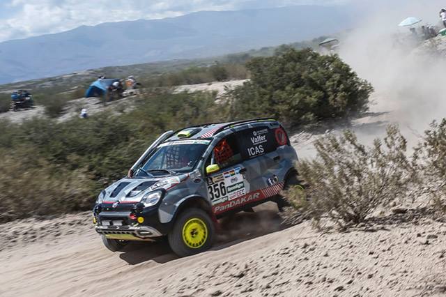 fiat's tweet photo. The Fiat Panda conquers the desert: the PanDakar is the queen of the world's most famous rally-raid! #Dakar2017 https://t.co/7krnkXMRWF https://t.co/1nMKOkV3bq