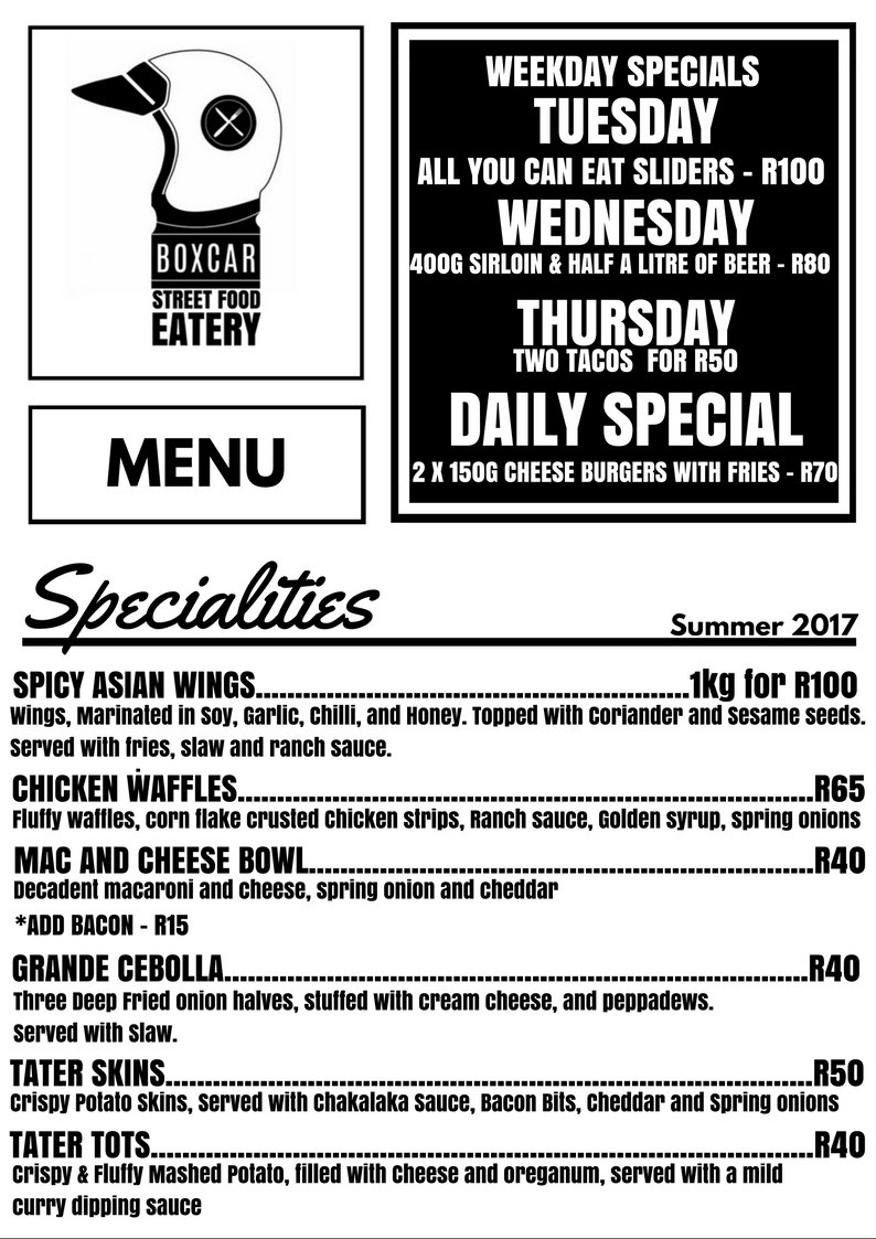 BoxcarFood's tweet image. Check out our Summer 2017 Menu!
Good old favourites as well as some new ones!
#BoxcarDeli
#ArcadeEmpire
#FoodComaTime
#Burgers
#Pizza
#Tacos
