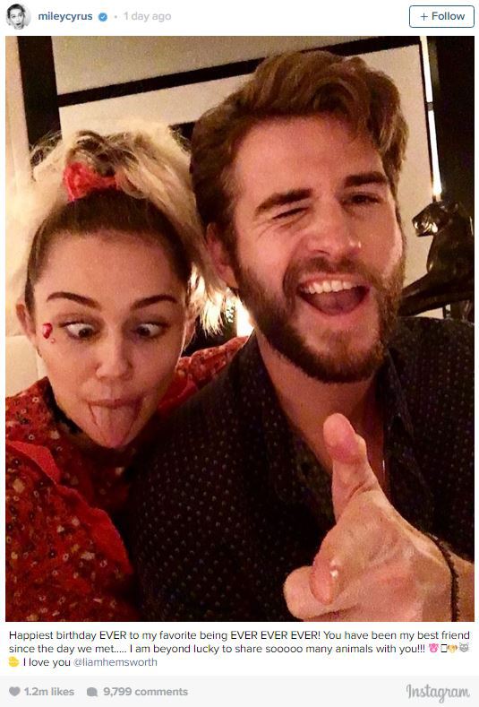 Miley Cyrus Professes Her Love For Liam Hemsworth; Wishes Him Happy Birthday  