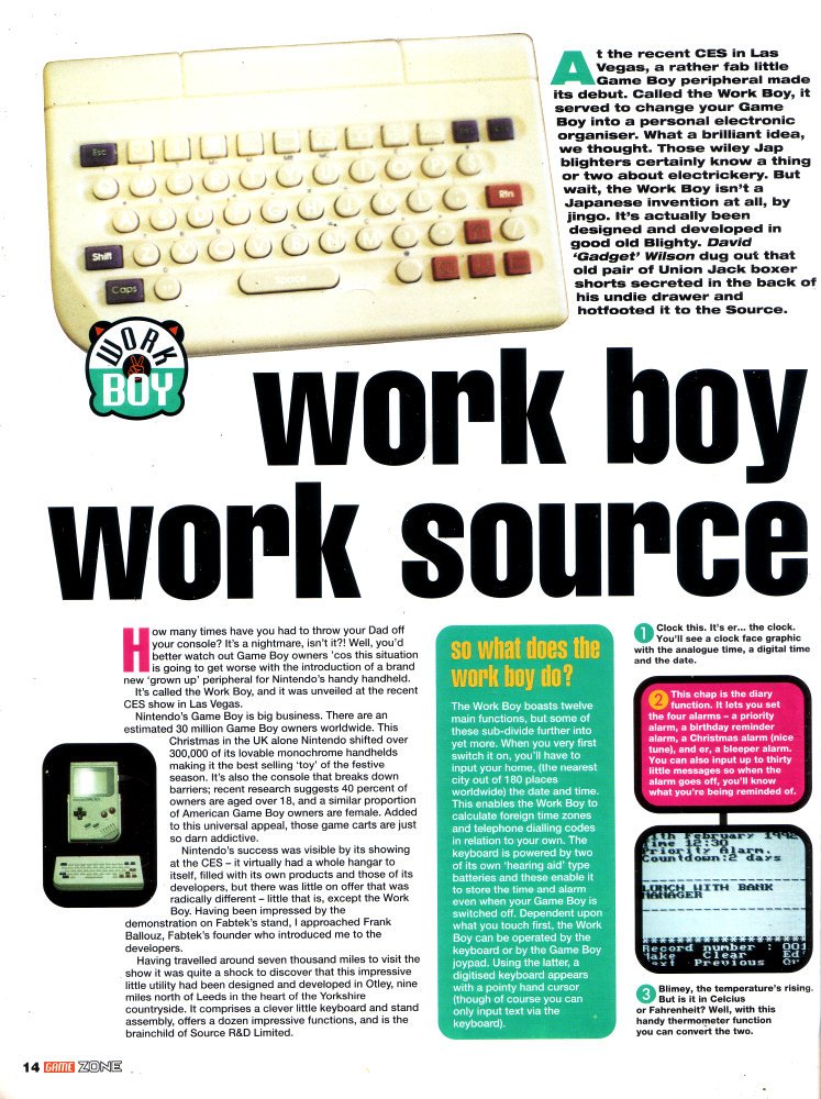 NintendoMemo's tweet photo. How to (almost) turn your Game Boy into a Workstation in 1992. #WorkBoy #unreleased https://t.co/0Kxceudrdt