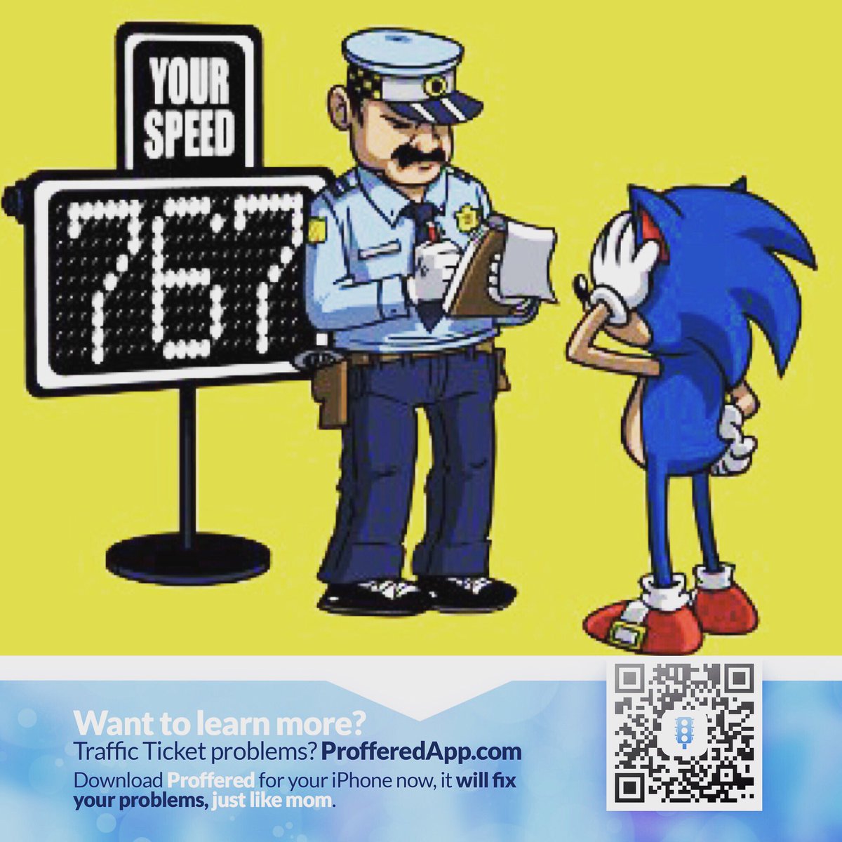 profferedapp's tweet image. #Sonic, Proffered has you covered my friend. profferedapp.com #prospectiveclient #sonicthehedgehog #sega #iPhone  #trafficticket