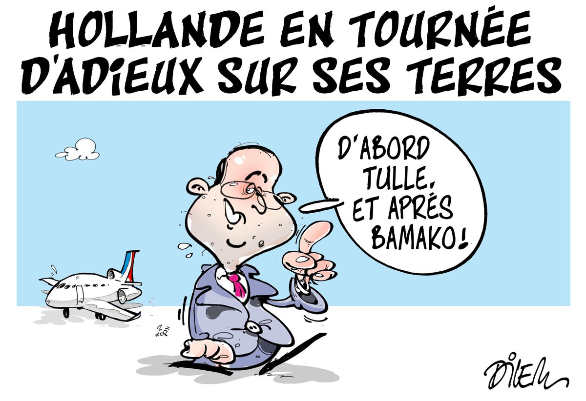 A tout à l'heure dans #KIOSQUE (17h Paris) ! Avant-goût : un dessin de <a href="/DilemAli/">Dilem</a> sur le dernier <a href="/SommetAF2017/">Afrique France 2017</a> de <a href="/fhollande/">François Hollande</a> comme président.