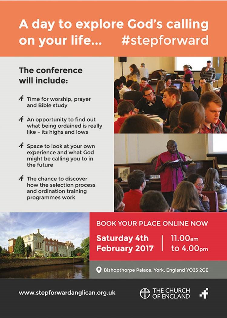 churchofengland's tweet photo. Aged 18-30? @JohnSentamu is hosting Step Forward, event on vocations &amp; ministry. Find out more: https://t.co/81A3cvgHrV @CofECalling https://t.co/cZWGwJC1Rl