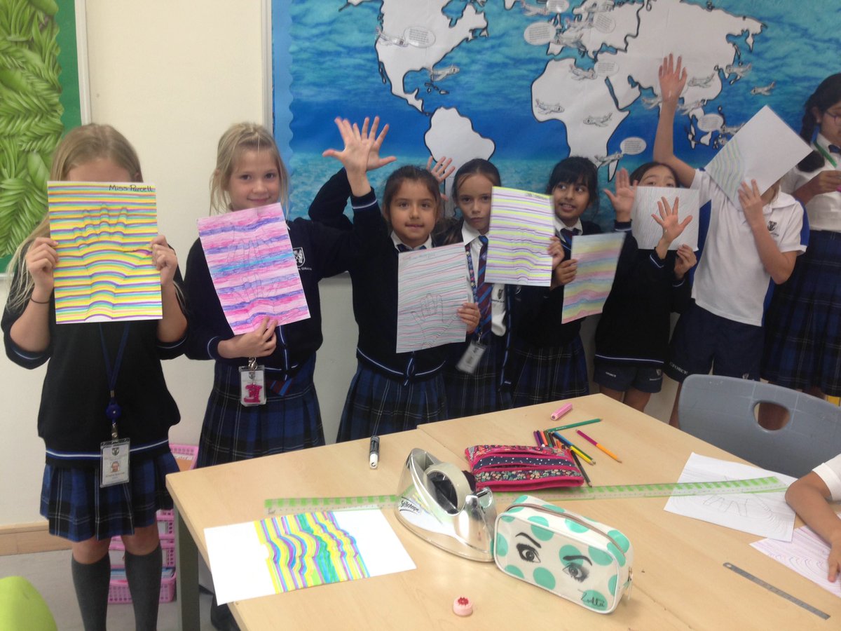 BCADactivities's tweet photo. Great hand optical illusions in Craft Club CCA today #bcadcreativity @bcabudhabi https://t.co/NxN4HFEFYU