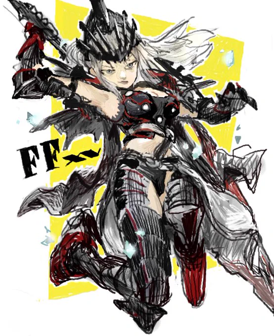 アラネアさん描きましたがクソめんどくさいデザイン・・・ややこしすぎてポーズが全く思い浮かばんかった 