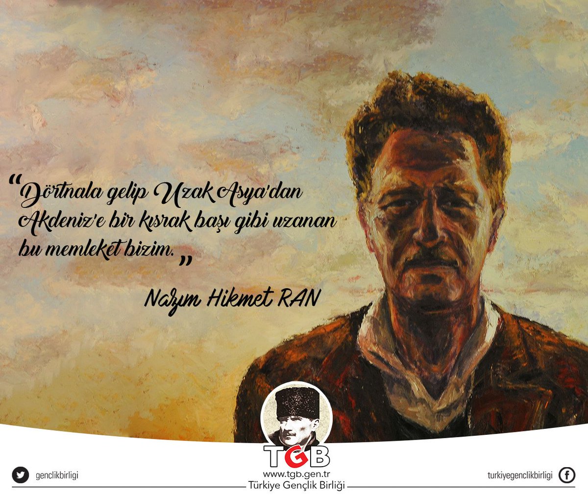 Vatan şairimiz #NazımHikmet 'i 115. yaşında saygı,sevgi ve özlemle anıyoruz.