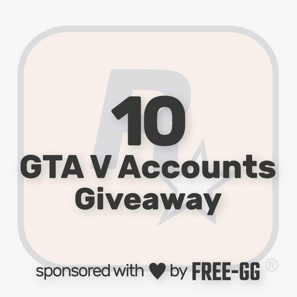 FreeGGOfficial's tweet photo. A brand new Account giveaway! 10 GTA V Accounts! https://t.co/C4sKUnOshR https://t.co/FJqzoo6iZs