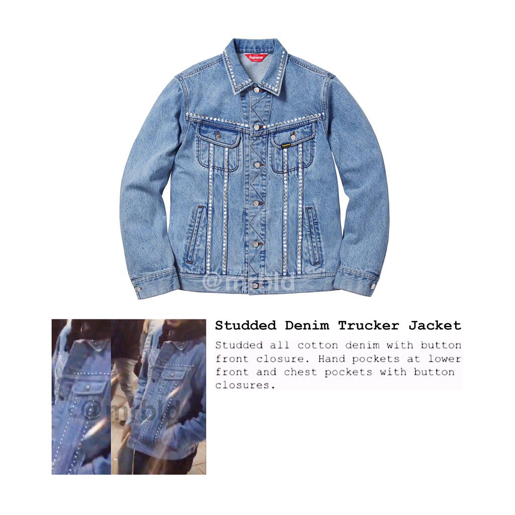 Supreme Patches Denim Trucker Jacket 'Blue' | Men's Size L