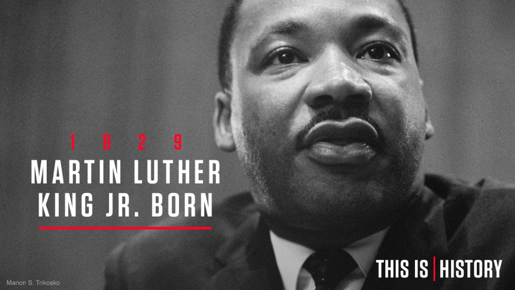 On #ThisDayInHistory 1929, Martin Luther King Jr. is born in Atlanta, Georgia, the son of a Baptist minister. histv.co/2iLLFFI