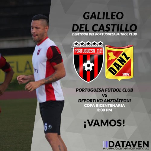 Data_Ven's tweet photo. #Primera | Portuguesa - Dvo Anzoátegui | 3:00pm | #CopaBicentenaria |  ¡Vamos @galileynho! https://t.co/NxhsOEOgXZ
