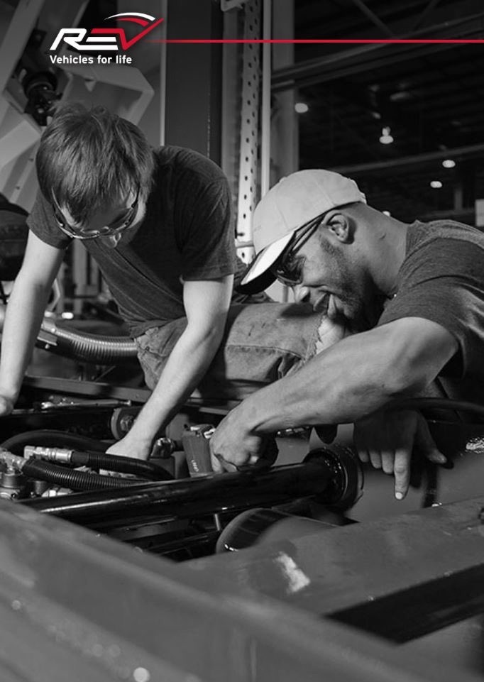 revgroupinc's tweet photo. REV’s commitment to service: Millions of lives depend on the safety and reliability of our vehicles. #Rev #quality #vehiclesforlife https://t.co/qDH7yOpTP7