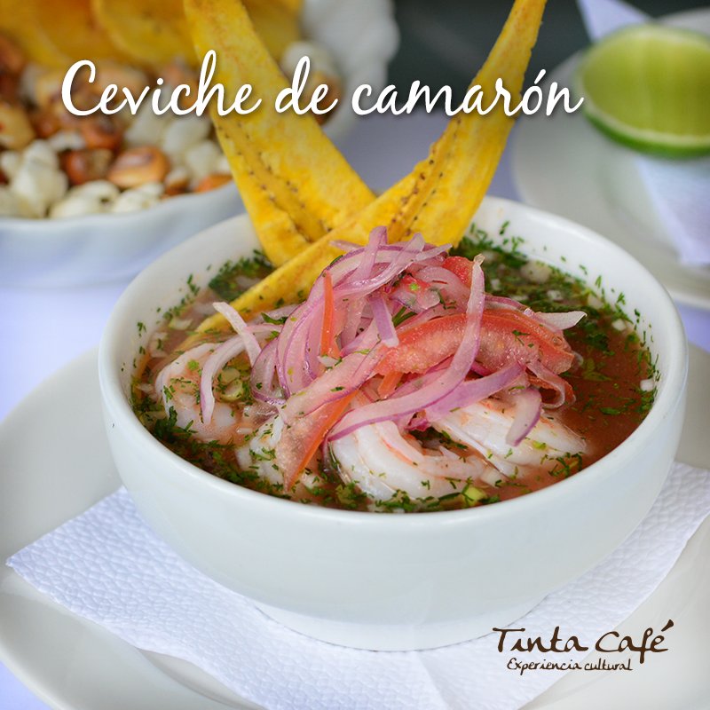 TintaCafeEc's tweet photo. Tenemos la mejor carta de ceviches para todos los gustos. Esta delicia con camarón la puedes pedir en #TintaCafé 🍴😉👍🏼 https://t.co/opDzeD0oWk