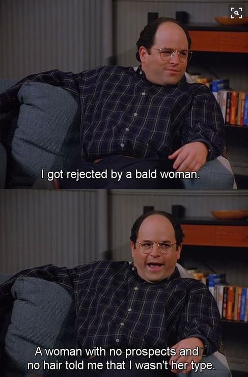 BaldGuyz's tweet image. This is hilarious #Seinfeld #Humor #BaldHumor #Type #RelationshipLanes #BaldMan #Baldness #BaldBrother #BaldGuyz