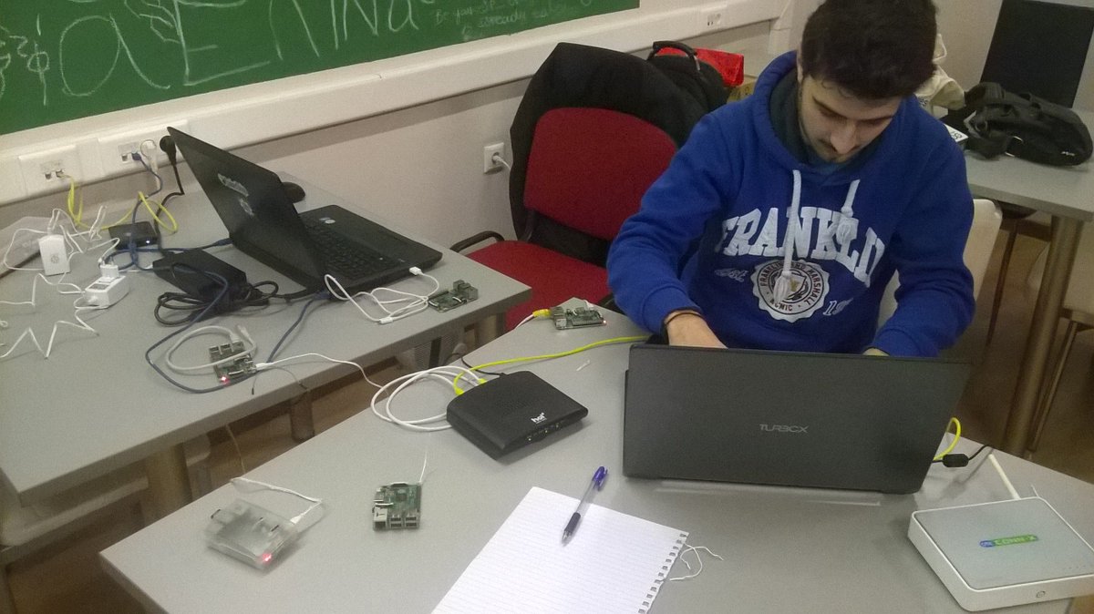 CoderDojoPatras's tweet photo. This is CoderDojo Nafpaktos preparing new workshops. A full working LAN with Raspberry Pis and components offered by @VMware and @CoderDojo. https://t.co/0l0KkCTGF1