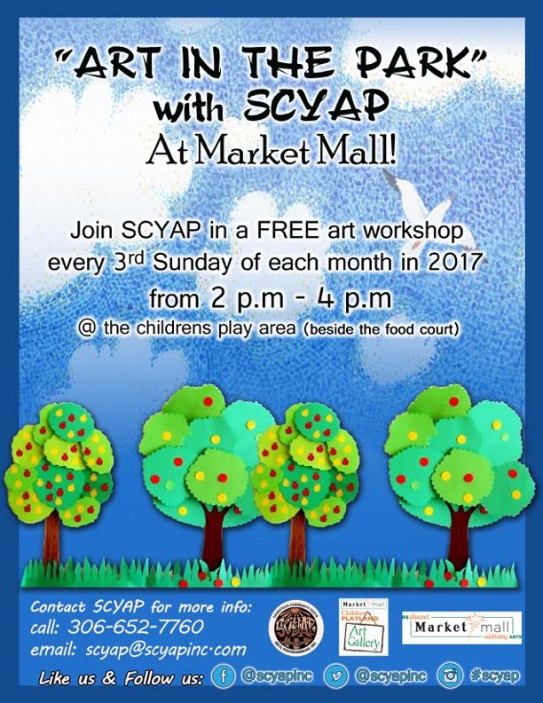 SCYAPinc's tweet photo. Art in the Park with SCYAP starts TODAY at Market Mall! See you there! #YXE #YXEart #SCYAP #SCYAPgallery https://t.co/PnGlknndUO https://t.co/wot0vBfnJM