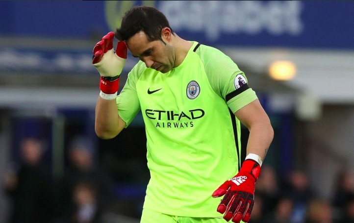 Sporf's tweet photo. Claudio Bravo for Man City:

- Shots On Target Faced: 20 👋
- Goals Conceded: 14 ⚽️

"Best goalkeeper in the world" 😳 https://t.co/oMgB5bgAiB