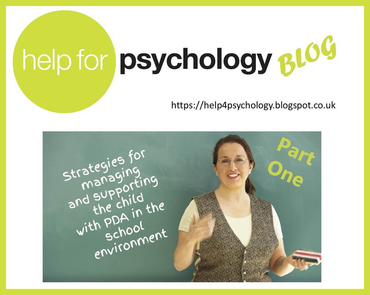 New blog article regarding managing #PDA children in schools. help4psychology.blogspot.co.uk <a href="/PDASociety/">PDA Society</a> @autism @PdaSoapbox <a href="/PDACymru/">PDACymru</a> @pdaMummy