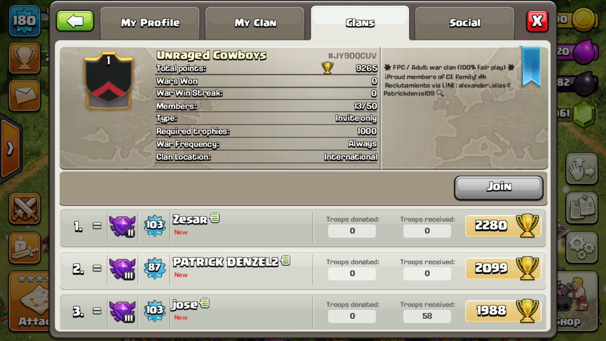 unraged_cowboys's tweet photo. Abrimos una nueva cantera del clan @cowboys_elite reclutamiento vía line: eveliochvz &amp; alexander_elias estaremos reclutando th7 en adelante. https://t.co/mcPfTF34rH
