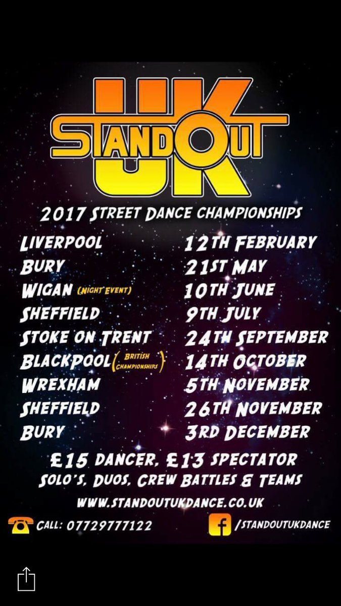 StandoutukDance's tweet photo. HERES ALL OUR UPCOMING STREET EVENTS FOR THE YEAR!! LOOK FOWARD TO SEEING ALL THE AMAZING TALENT #DANCE #COMPETITION #STANDOUT https://t.co/hIabhIWOxl